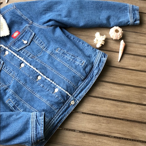 🌴🌼DICKIES- Faux Shearling Lined Denim Jacket🌼🌴 - Picture 7 of 12